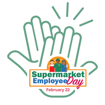 High five with Supermarket Employee Day logo