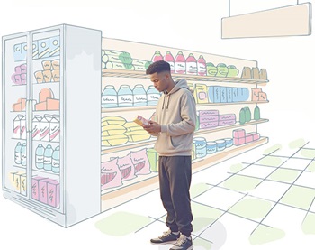 Man in a grocery store.