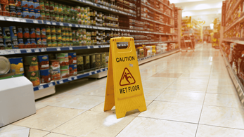 wet floor sign grocery store
