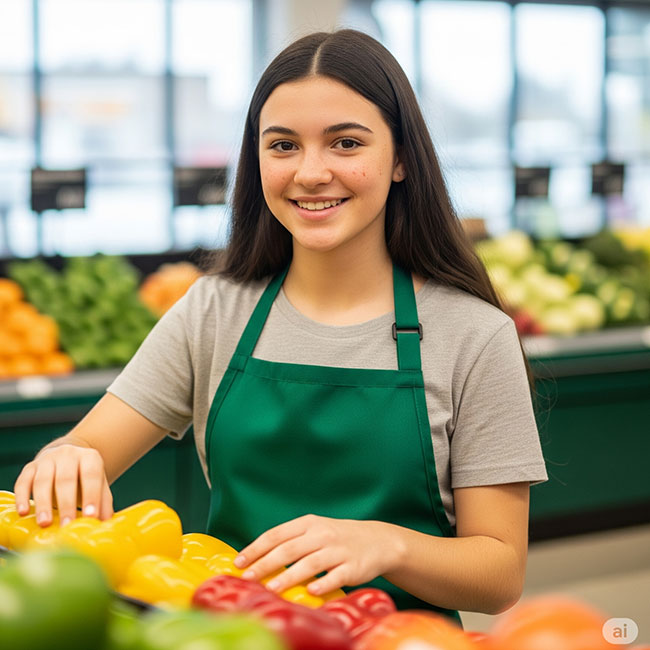 Young grocery employee.
