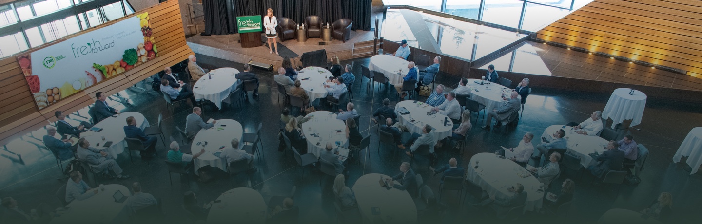 Overhead view of a conference