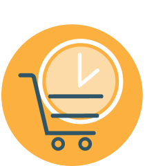 Clock in shopping cart