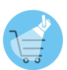 Spotlight on shopping cart