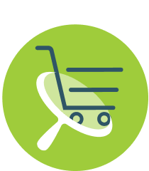 Magnifying glass shopping cart