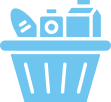 Basket of grocery items