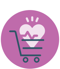 Health heart in shopping cart