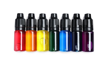 bottles of food coloring.