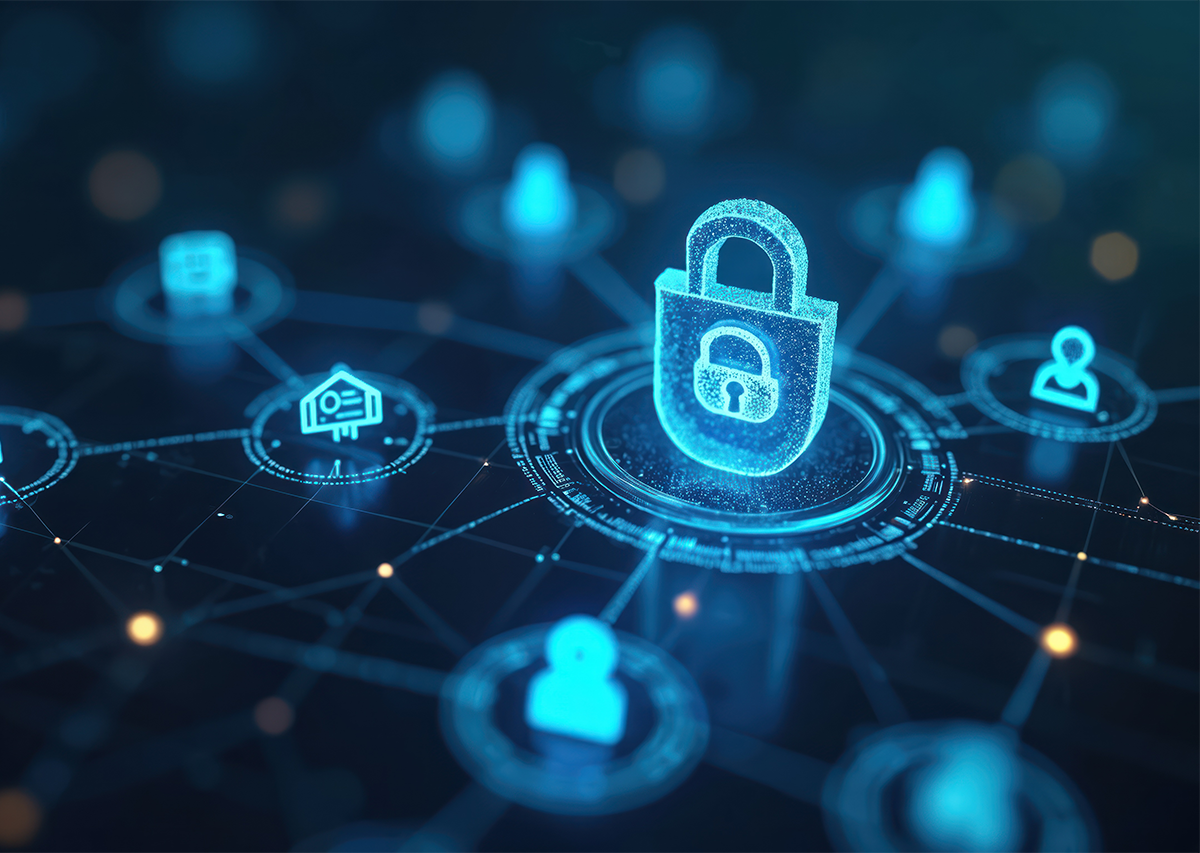 Image of lock in cybersapce