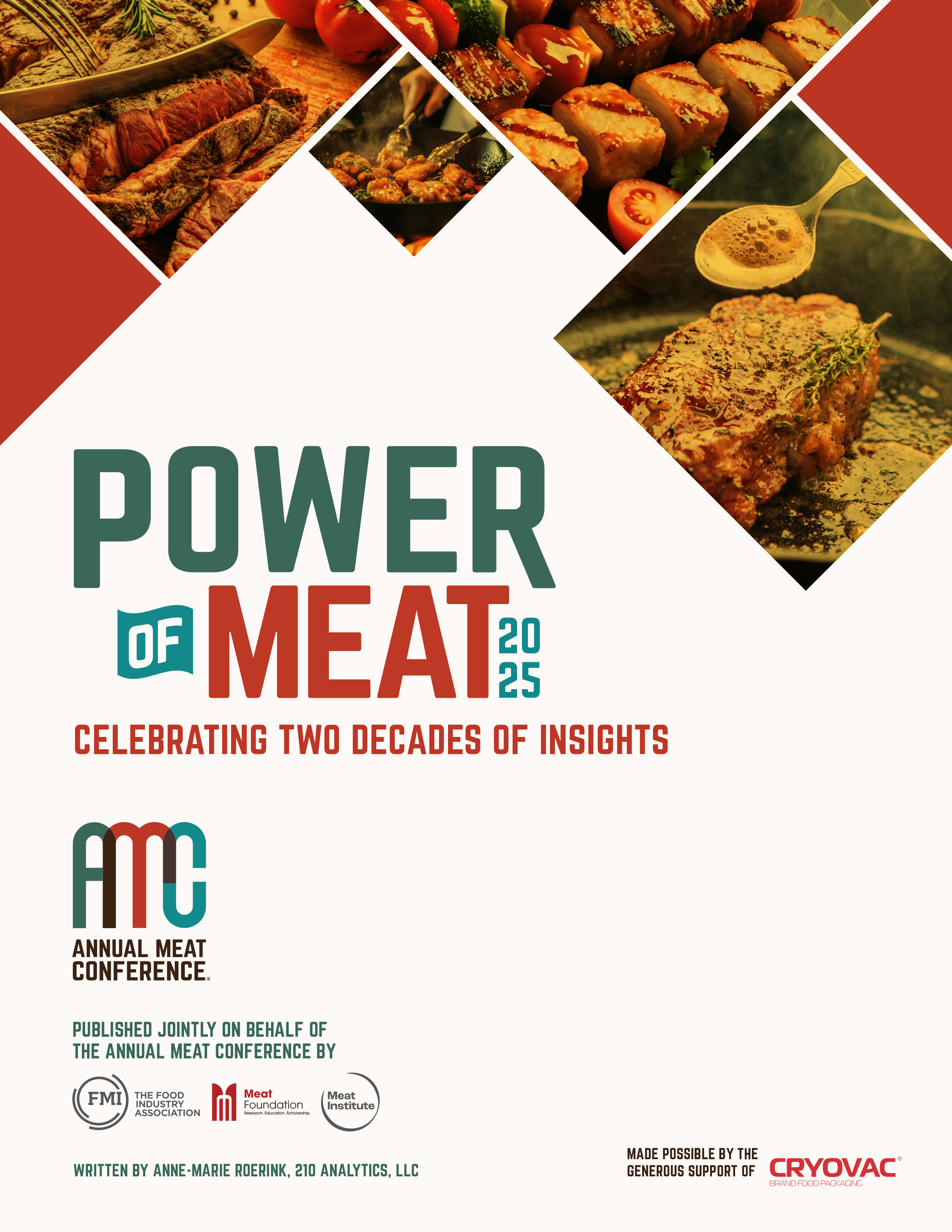 Power of Meat 2025 cover with images of meat and the Annual Meat Conference logo